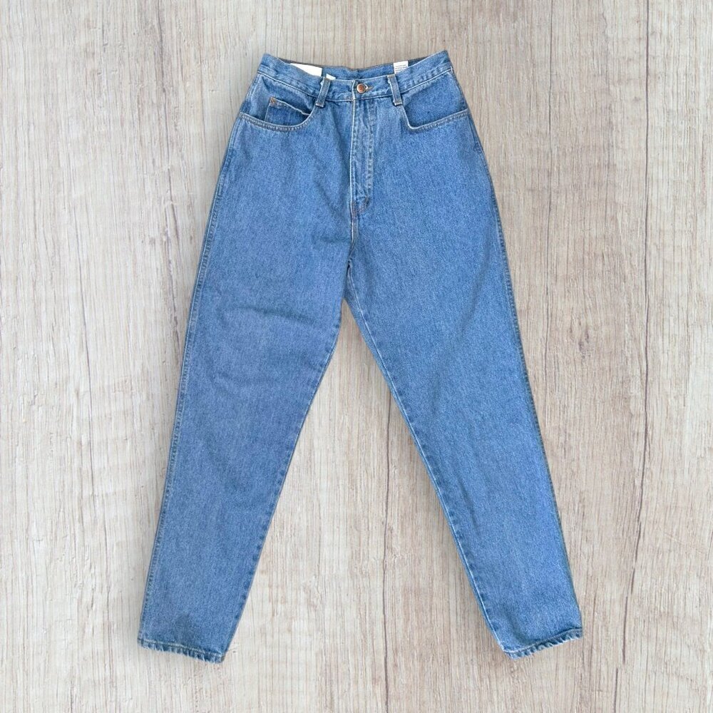 BILL BLASS Vintage 90s High Rise Straight Mom Jeans Light Wash Denim 10 L Long
